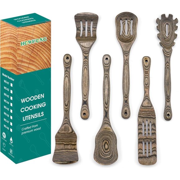 6 Pcs Kitchen Tools Set Including Cooking Slotted Spatula Spaghetti Spoon - Picture 7 of 13